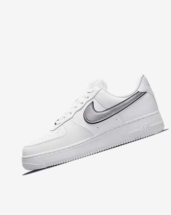Nike Air Force 1 '07 Essential Sneakers Dames Wit Zwart Metal Zilver | NL_5423