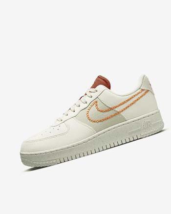 Nike Air Force 1 '07 Low Sneakers Dames Olijfgroen Diepgeel | NL_5455
