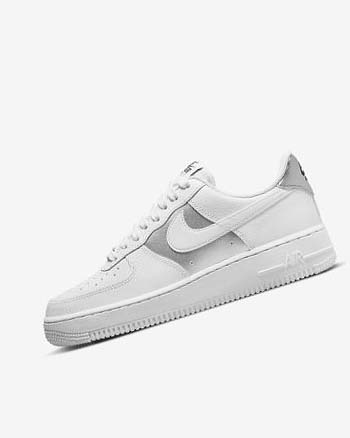 Nike Air Force 1 '07 Sneakers Dames Wit Zwart Metal Zilver Wit | NL_1121