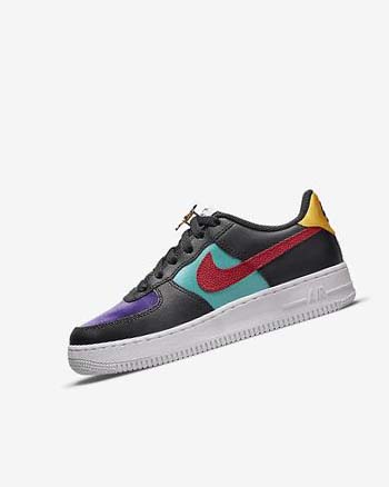Nike Air Force 1 LV8 EMB Sneakers Meisjes Zwart Turquoise Paars Rood | NL_5238