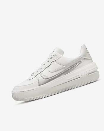 Nike Air Force 1 PLT.AF.ORM Sneakers Dames Wit Grijs Metal Zilver | NL_1180