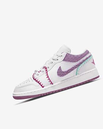 Nike Air Jordan 1 Low SE Sneakers Meisjes Wit Roze Turquoise Lichtbordeaux | NL_5243