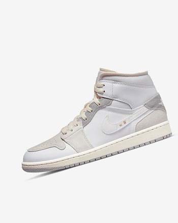 Nike Air Jordan 1 Mid SE Craft Sneakers Heren Wit Grijs | NL_5555