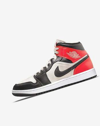 Nike Air Jordan 1 Mid SE Sneakers Dames Lichtbruin Lichtrood Wit | NL_5454
