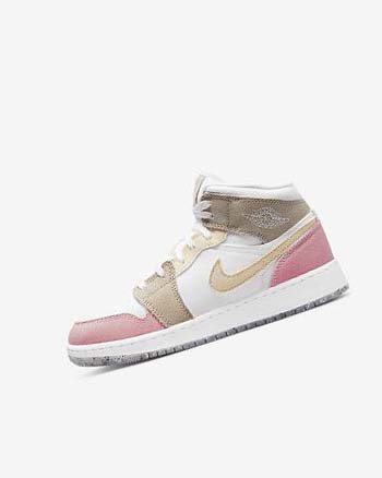 Nike Air Jordan 1 Mid SE Sneakers Meisjes Wit Groen | NL_5323