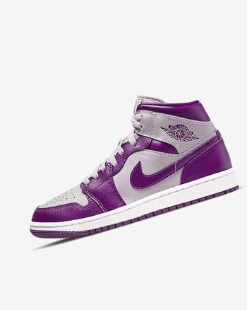Nike Air Jordan 1 Mid Sneakers Dames Grijs Rood Paars | NL_2991