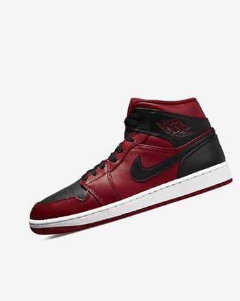 Nike Air Jordan 1 Mid Sneakers Heren Rood Wit Zwart | NL_5209