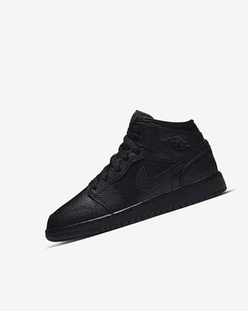 Nike Air Jordan 1 Mid Sneakers Jongens Zwart Zwart Zwart | NL_4641