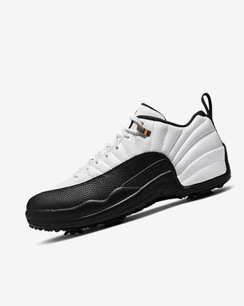 Nike Air Jordan XII Low Golfschoenen Heren Wit Metal Goud Zwart | NL_3015