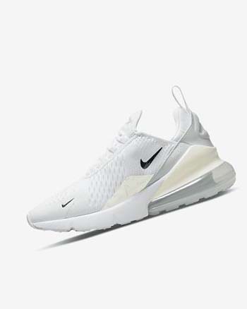 Nike Air Max 270 Vrijetijdsschoenen Dames Wit Platina Metal Zilver | NL_2672