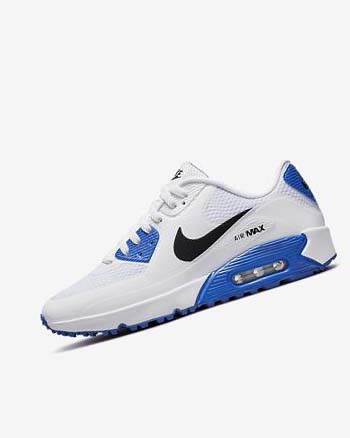 Nike Air Max 90 G Golfschoenen Dames Wit Blauw Platina Zwart | NL_5267