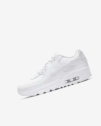 Nike Air Max 90 LTR Vrijetijdsschoenen Jongens Wit Metal Zilver Wit Wit | NL_4949