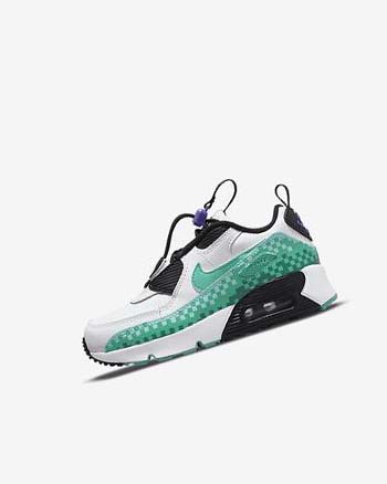 Nike Air Max 90 Toggle SE Vrijetijdsschoenen Jongens Wit Zwart Paars Turquoise | NL_3106