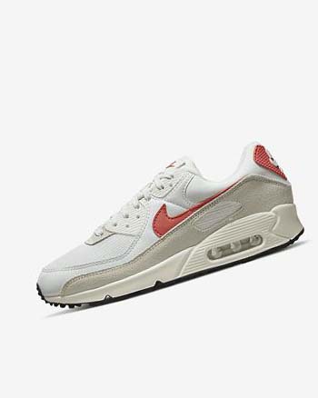 Nike Air Max 90 Vrijetijdsschoenen Dames Wit Zwart Oranje | NL_1126