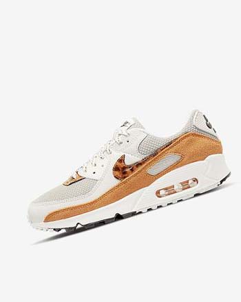 Nike Air Max 90 Vrijetijdsschoenen Dames Bruin Lichtbeige Diepgeel | NL_2828