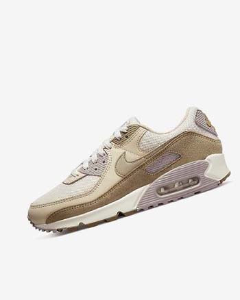 Nike Air Max 90 Vrijetijdsschoenen Dames Bruin Lichtpaars Khaki | NL_3248