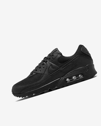 Nike Air Max 90 Vrijetijdsschoenen Dames Zwart Zwart Zwart Zwart | NL_5113