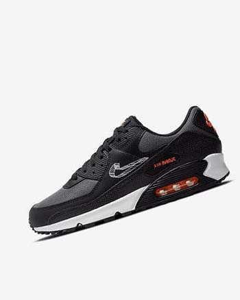 Nike Air Max 90 Vrijetijdsschoenen Heren Zwart Oranje Grijs Wit | NL_5486