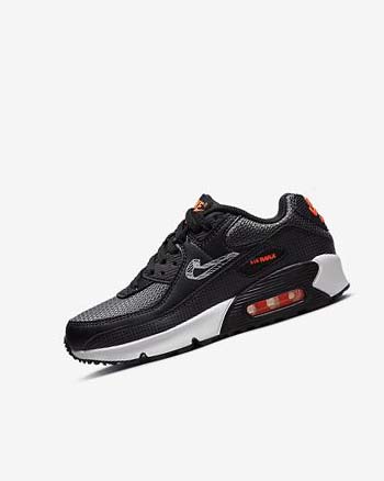 Nike Air Max 90 Vrijetijdsschoenen Meisjes Zwart Oranje Grijs Wit | NL_2968