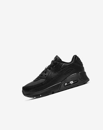 Nike Air Max 90 Vrijetijdsschoenen Meisjes Zwart Zwart Wit Zwart | NL_4515