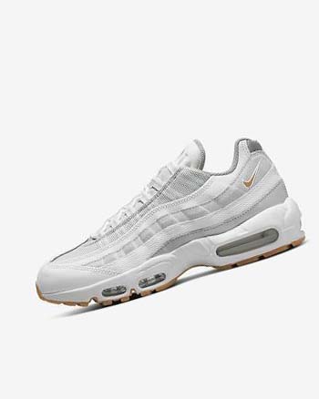 Nike Air Max 95 Vrijetijdsschoenen Heren Wit Platina Grijs Diepgeel | NL_3175