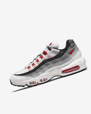 Nike Air Max 95 Vrijetijdsschoenen Heren Wit Lichtgrijs Rood | NL_4741