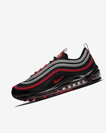 Nike Air Max 97 Vrijetijdsschoenen Heren Zwart Metal Zilver Rood | NL_2662