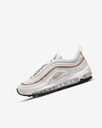 Nike Air Max 97 Vrijetijdsschoenen Jongens Wit Wit Metal Rood Bruin | NL_5204