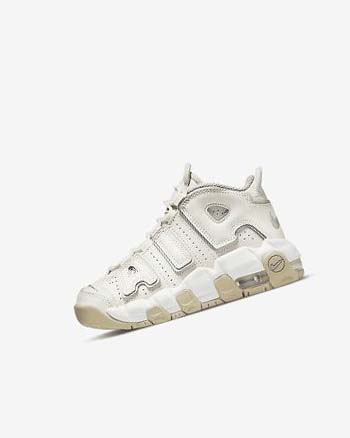 Nike Air More Uptempo Basketbalschoenen Jongens Wit Bruin Licht | NL_2962