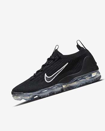 Nike Air VaporMax 2021 FK Sneakers Dames Zwart Metal Zilver Wit | NL_2494