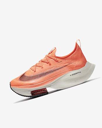 Nike Air Zoom Alphafly NEXT% Flyknit Hardloopschoenen Dames Lichtmango Metal Rood Bruin Zwart | NL_4616