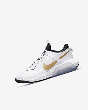 Nike Air Zoom Crossover Basketbalschoenen Meisjes Wit Zwart Metal Goud | NL_2600