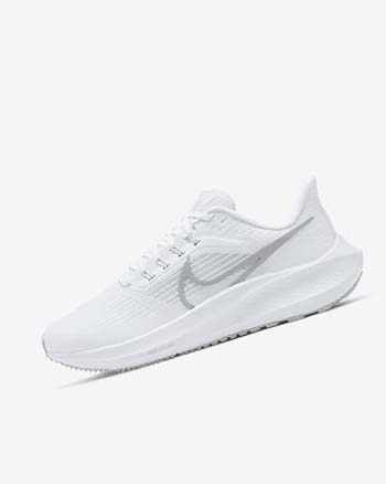 Nike Air Zoom Pegasus 39 Hardloopschoenen Dames Wit Platina Grijs Metal Zilver | NL_2980