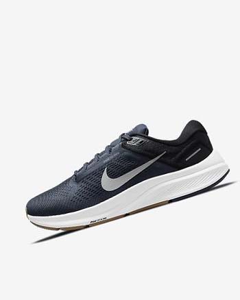 Nike Air Zoom Structure 24 Hardloopschoenen Heren Blauw Zwart Donkerobsidian Grijs | NL_2601