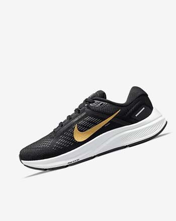 Nike Air Zoom Structure 24 Hardloopschoenen Dames Zwart Donkergrijs Metal Goud | NL_4811
