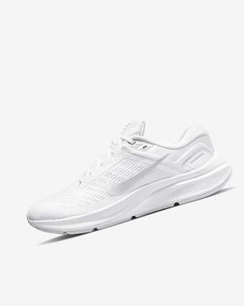 Nike Air Zoom Structure 24 Hardloopschoenen Dames Wit Platina Platina Metal Zilver | NL_5233