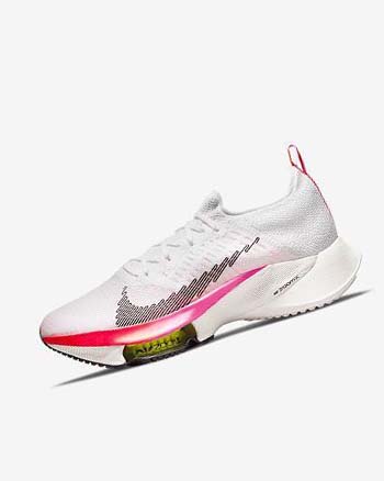 Nike Air Zoom Tempo NEXT% Flyknit Hardloopschoenen Heren Wit Koraal Roze Zwart | NL_4673