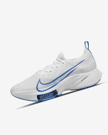 Nike Air Zoom Tempo NEXT% Hardloopschoenen Heren Wit Platina Zwart Blauw | NL_2391