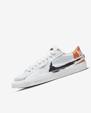 Nike Blazer Low '77 Jumbo Sneakers Heren Wit Wit Oranje Zwart | NL_1129