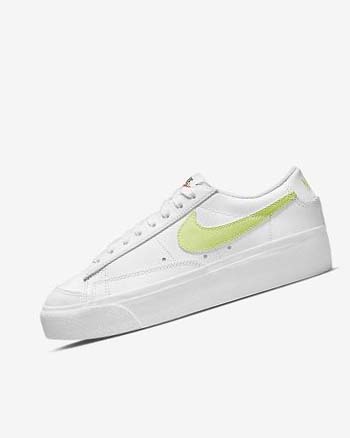Nike Blazer Low Platform Sneakers Dames Wit Wit Zwart Lichtcitroen | NL_2273