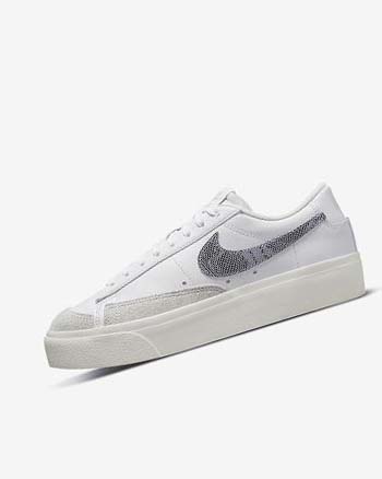 Nike Blazer Low Platform Sneakers Dames Wit Wit Lichtblauw | NL_5576