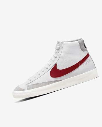 Nike Blazer Mid '77 Sneakers Heren Wit Lichtgrijs Rood | NL_4947