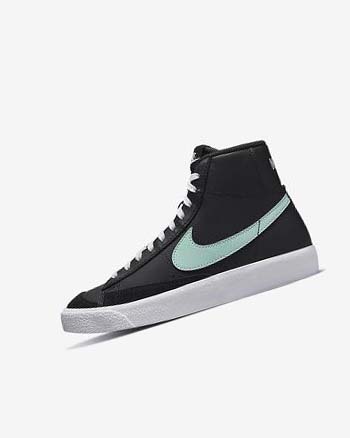 Nike Blazer Mid '77 Sneakers Meisjes Zwart Wit Mintgroen | NL_4494
