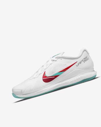 Nike Court Air Zoom Vapor Pro Tennisschoenen Dames Wit Rood Bordeaux Turquoise | NL_2452