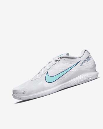 Nike Court Air Zoom Vapor Pro Tennisschoenen Heren Wit Lichtbeige Diepkoningsblauw Blauw Turquoise | NL_2916