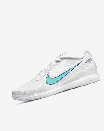 Nike Court Air Zoom Vapor Pro Tennisschoenen Heren Wit Lichtbeige Diepkoningsblauw Blauw Turquoise | NL_4827