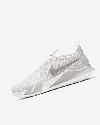 Nike Court React Vapor NXT Tennisschoenen Dames Wit Grijs Metal Zilver | NL_2342