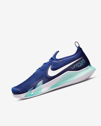 Nike Court React Vapor NXT Tennisschoenen Heren Diepkoningsblauw Blauw Turquoise Oranje Wit | NL_3140