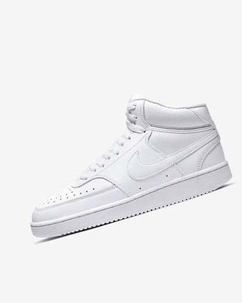 Nike Court Vision Mid Sneakers Dames Wit Wit Wit | NL_4671