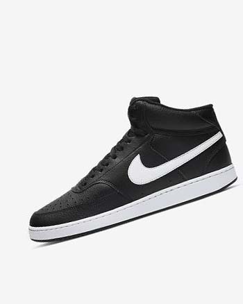 Nike Court Vision Mid Sneakers Heren Zwart Wit | NL_2218